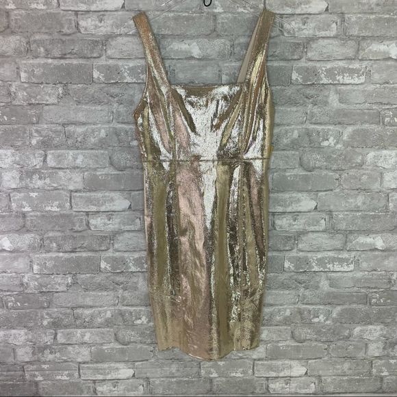 Alice + Olivia Norah Metallic Leather Dress - Picture 2 of 12